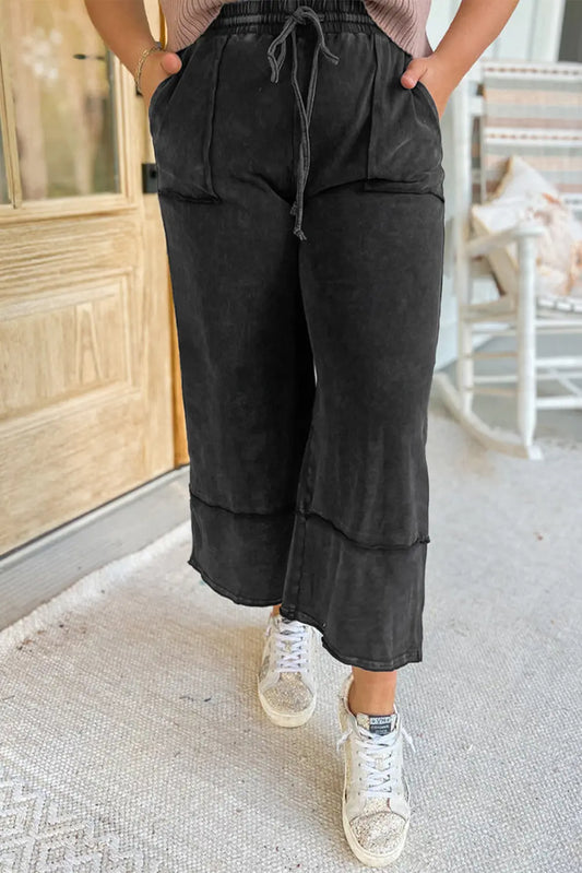 Pantalon taille plus Noir La Mode XL