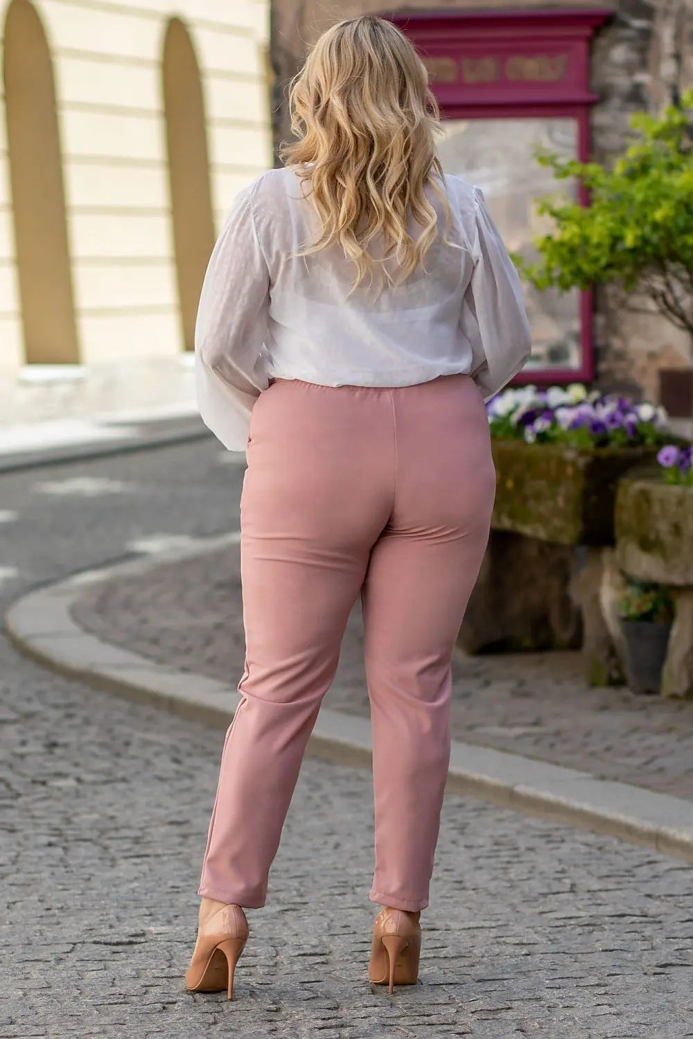 Pantalon taille plus Rose La Mode XL