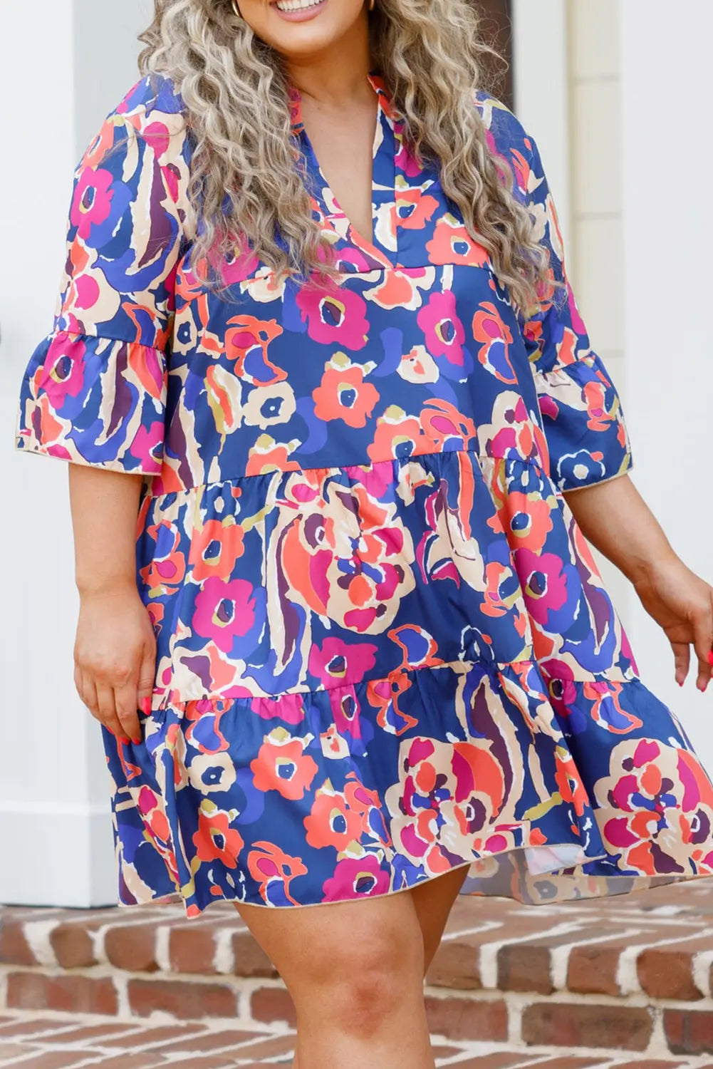 Mini robe imprimé floral grande taille La Mode XL